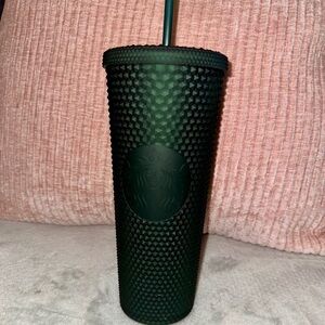 Starbucks Matte Green Tumbler with Straw NEW